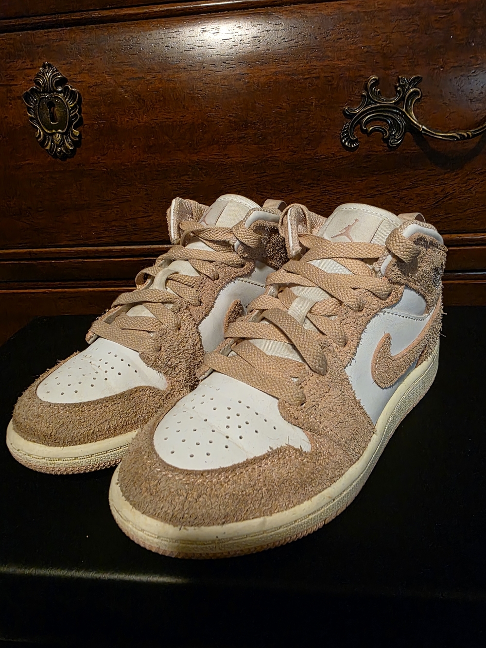 Nike Jordan Kid’s High-Top Sneakers in Beige/Tan